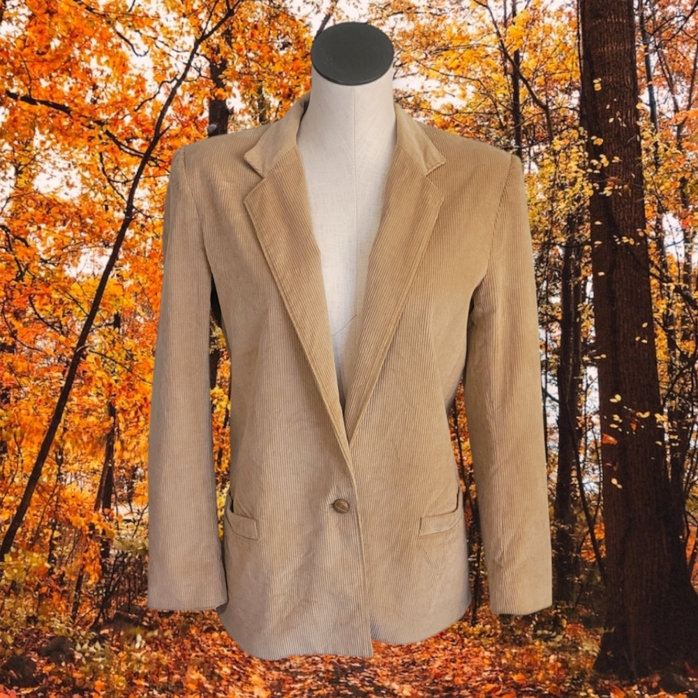 Vintage 70s Tan Corduroy Blazer